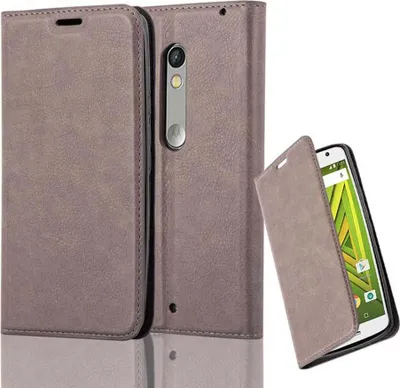 Obrázok produktu pre Cadorabo puzdro pre Motorola MOTO X PLAY ochranný kryt v hnedej farbe puzdro na mobilný telefón kryt magnetické zatváranie