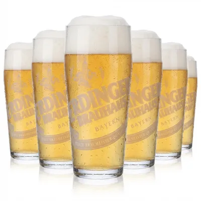 Produktbild von 6x Erdinger Glas 0,5l Brauhaus Bier Willibecher Becher Gläser Bierglas Weissbräu