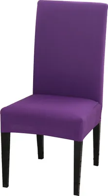 Obrázok produktu pre Stretch Unicoloured Chair Cover, moderný elastický poťah na stoličky pre domácu kuchyňu, fialový