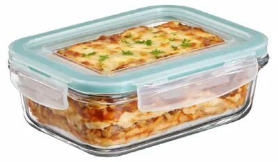 Produktbild von 5Five Frischebehalter mit Deckel - Glas - luftdicht - mit Clips - 26 x 21 x 8 cm - 2260 ml