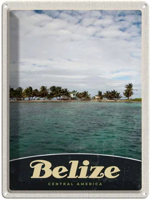 Produktbild von vianmo Blechschild 40x30 cm Belize Central Urlaub Amerika Strand Bildmotiv Reisemotiv Abenteuer Reisen USA