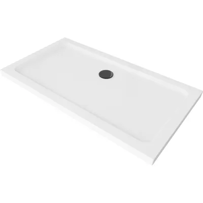 Obrázek produktu pro Mexen Flat obdélníková vanička do sprchového koutu slim 140 x 70 cm, Bílá, sifon Černá - 40107014B