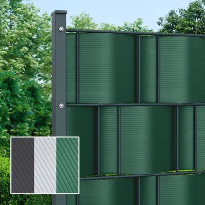 Produktbild von paramondo PVC Sichtschutzstreifen Hart, 19 cm x 2,525 m, grün, 10 Stück blickdicht & UV-stabil, langlebig & witterungsbeständig, ideal für Doppelstabmatten