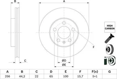 Image de 2x BOSCH disque de frein 0 986 479 F32 pour VW POLO (AW1 BZ1) pour SKODA Kamiq (NW4)