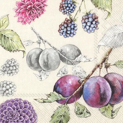 Produktbild von DELICIOUS PLUMS linen Lunch-Servietten L 821566