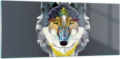 Produktbild von Bilder auf glas - Tier Abstraktion - 120x50cm - Glasbilder - Wandbilder - Kunstdruck - zum Aufhängen bereit - Wanddekoration aus Glas - Glas Bilder - Wandbild auf Glas - Einteilig - GAB120x50-3633