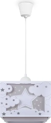 Produktbild von Kinderzimmer Hängelampe Lampenschirm Stoff Regenbogen Stern Löwe Dino Mond