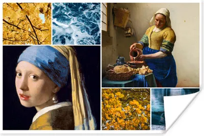 Produktbild von MuchoWow® Poster Vermeer - Collage - Milchmädchen 30x20 cm - Plakate - Print