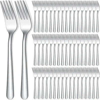 Produktbild von Menügabeln aus Edelstahl, 200 Stück, 20,3 cm, Tafelgabeln im Set, hochglanzpoliert, Salatbesteck für Zuhause, Restaurant und Küche