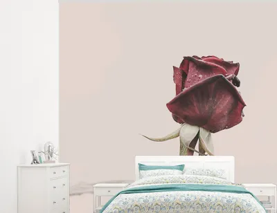 Produktbild von MuchoWow® Fototapete für Wohnzimmer oder Schlafzimmer Wandtapete Vinyl Motivtapete Blumen - Rot - Rosen - Grün - 375x300 cm - Tapezierpapier