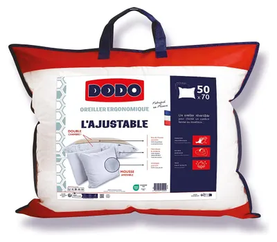 Produktbild von Ergonomisches Kissen DODO mit Memory-Schaum, allergikerfreundlicher Bezug - 50x70 cm - CŒUR ADAPT