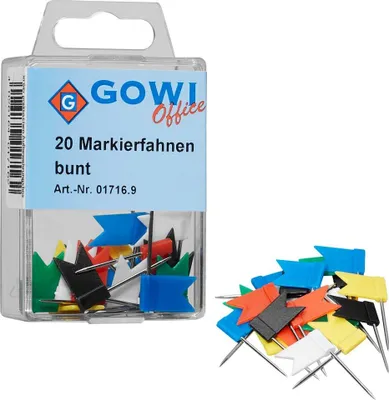 Obrázok produktu pre Gowi Markierungsfahnen farbsortiert, 20 St.