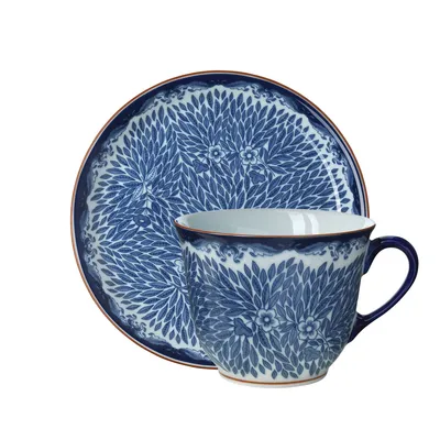 Productafbeelding van Rörstrand Ostindia Floris - Mok 40 cl + Plat bord, plat, 20 cm, set van 2