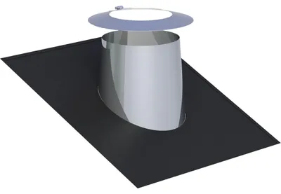 Produktbild von Jeremias DW-FU Dachdurchführung 250mm 16-25° Elastomerrand schwarz Wetterkragen Edelstahl Abgassystem