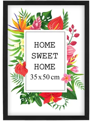 Produktbild von MG Design Schwarz Bilderrahmen 35 x 50 cm - Aus echtem Holz mit Acrylglas, zum Aufhängen & Aufstellen, für Fotos, Poster & Puzzle