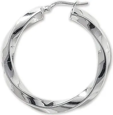 Produktbild von 925 Sterling Silber Damen - Paar Creolen - 25mm; TRS17371MM25
