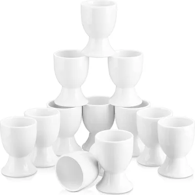 Produktbild von Weißes Eierform - Set von 12 - Porzellan - Raumsparend