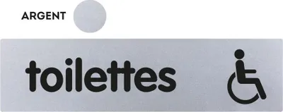 Produktbild von Türschild 170x45mm - Toiletten Behindertengerecht - Silber - NOVAP - 4322247