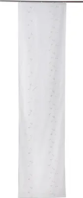 Produktbild von Flächenvorhang - 60 x 245 cm - Weiß - Taupe - Polyester - bestickte Blätterranken