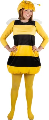 A person wearing a bee costume.