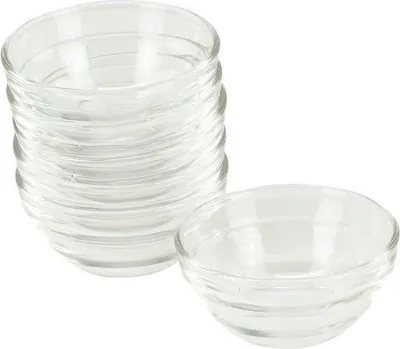 Produktbild von Glasschüssel Ø 6cm 6 Stück im Set Beilagenschüssel Dessertschale Stapelschale