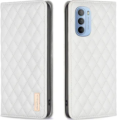 Produktbild von Moto G41 Hülle, Elegant Bookstyle Flip Leder Kartenfächer Schutzhülle mit Ständer für Motorola Moto G31 G41 Weiß