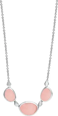 Produktbild von Celesta Silber Halskette Silber 925 rhodiniert 42+3cm mit echtem Rosenquarz