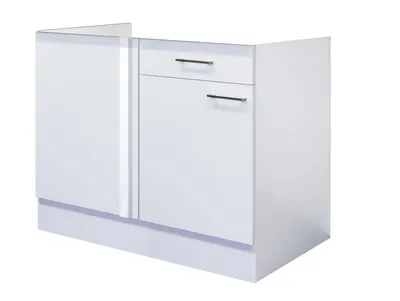 Produktbild von Eckunterschrank Küche ohne Arbeitsplatte - 100 cm breit - Weiß – Nawa
