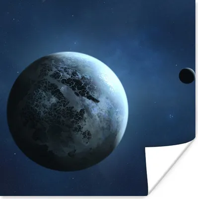 Produktbild von MuchoWow® Poster Eine Illustration eines Planeten 75x75 cm - Wand Dekoration