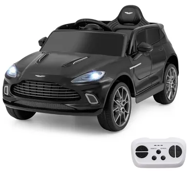 Produktbild von KOMFOTTEU 12V Kinder Elektroauto Aston Martin DBX, für 3-8 Jahre alt (Schwarz) | Kinderfahrzeug mit Ferbedienung, Hupe, Musik, Schweinwerfer & Rücklicht, Kinderauto mit Slow-Start-Funktion