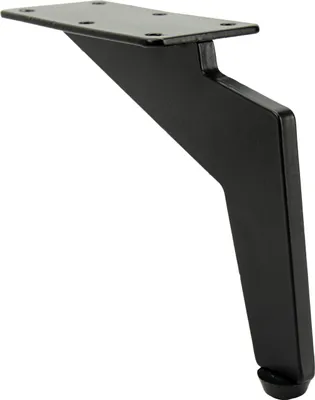 Zdjęcie produktu dla Metalowa noga meblowa Loft z czarnym matowym wykończeniem, wysokość 12 cm, 1 sztuka, trwała i idealna do wnętrz industrialnych.