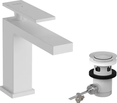 Immagine prodotto di hansgrohe Tecturis E Mitigeur monocommandé pour lavabo 110, saillie 144mm, avec garniture de vidage, CoolStart, EcoSmart+, 73014700, 73014700