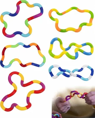 Image de 6 jouets anti-stress, tordables, pour soulager le stress, pour les enfants