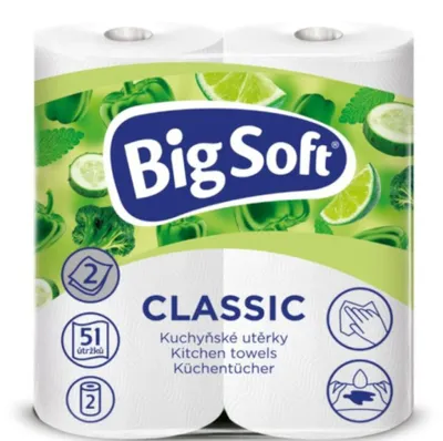 Produktbild von Big Soft 2er-Pack Küchenrolle, 2-lagig, 51 Blatt