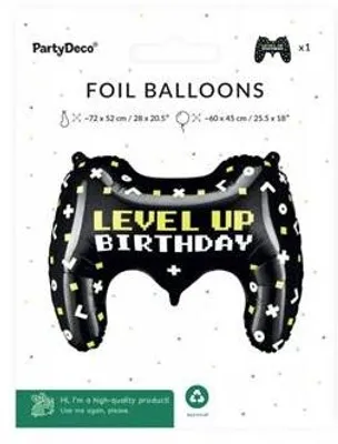 Produktbild von Gamepad Luftballon "Level Up Birthday" - Spaß für Gamer!