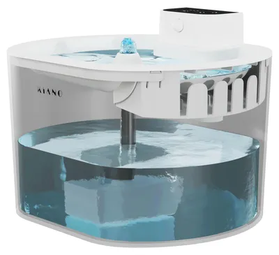 Zdjęcie produktu dla Fontanna dla kotów i psów KIANO Aqua 2,5 l, bezprzewodowy poidło z czujnikiem ruchu, 3 tryby pracy, cicha, zasilanie USB, bateria wystarczająca na 50 dni, PetCare+