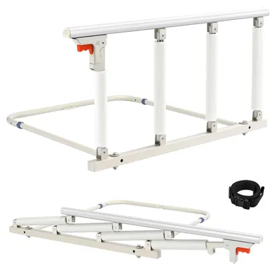 Productafbeelding van Bedhekje - Opvouwbaar - 92 x 45 cm - Wit en zilver