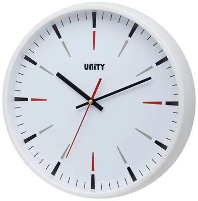 Wanduhr, weiß, leiser Sekundenzeiger, 32 cm Durchmesser