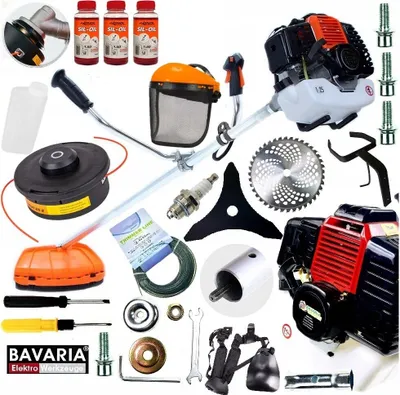 Produktbild von Motorsense Rasentrimmer Benzin 52cm3 6 PS Freischneider mit Zubehör XXL SET