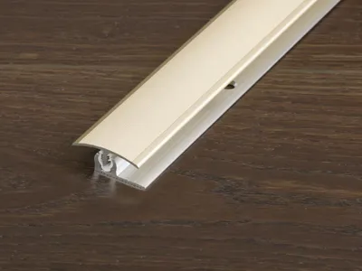 Produktbild von PROLINE Champagne 90mm Abschlussprofil Bodenprofil, PROVARIOclip einrastendes System, Aluminium eloxiert, ohne sichtbare Verschraubung, Bewegungsfuge, einfach verlegbar