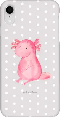 Produktbild von Mr. & Mrs. Panda Iphone XR Handyhülle Axolotl Niedlich - Grau Pastell - Geschenk, Weisheit, Lebensweisheit, Axolot, Freundin, Handy Case, Premium Kunststoff, Liebe