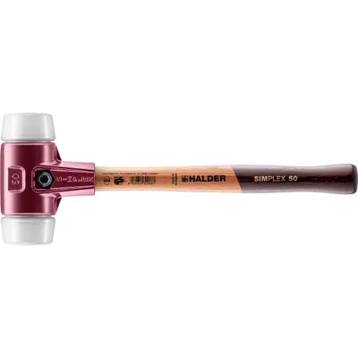 Produktbild von Halder Schonhammer Durchmesser 50mm 1100g Simplex mit Holzstiel Super-Kunststoff weiß - 3007050