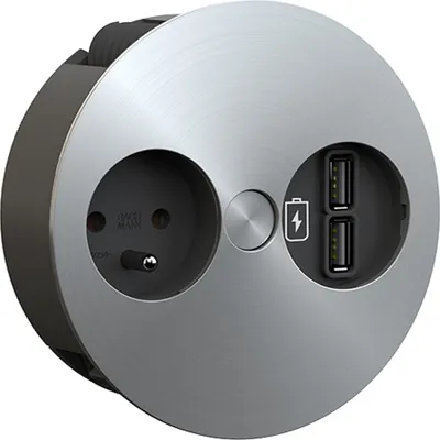 Obrázek produktu pro Bachmann 931.032, 2 m, Vnitřní, Typ E, Černá, Stříbrná, 1 AC zásuvky / AC zásuvek, 1 kusů