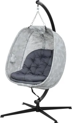 Produktbild von Eiförmiger Hängesessel für den Außenbereich, Hängeschaukel mit Gestell, Sitzpolstern Indoor Outdoor