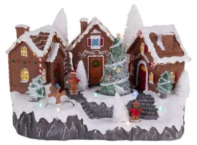 Produktbild von Bewegliche Weihnachtsszene, Lebkuchenhaus, 31 x 23 cm