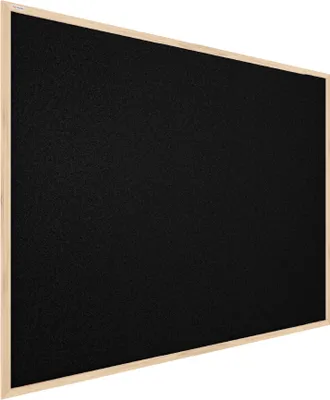 Produktbild von Schwarz Pinnwand mit Holz Rahmen 100x80cm Korktafel Korkwand Pinnwand Kork Schwarz Oberfläche
