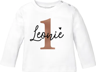 Produktbild von personalisiertes Baby Langarmshirt Geburtstags-Shirt personalisierbar mit Namen Alter 1-3 Junge/Mädchen SpecialMe® 1 Jahr weiß 80/86 (10-15 Monate)