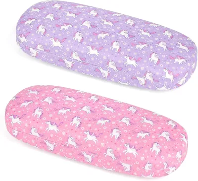 Produktbild von Sonnenbrillenetui Set von 2, Einhorn und Meerjungfrau, schützend, inklusive Brillenputztuch, für Mädchen