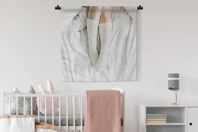 Produktbild von MuchoWow® Wandteppich Wandbehang Winter - Socken - Weiß 90x90 cm Tapisserie Dekoration Wandtuch - Wandaufhänger