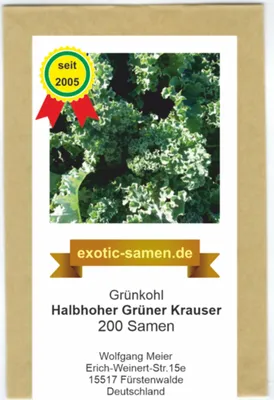Produktbild von Grünkohl - Herbst- / Wintersorte - halbhoher grüner Krauser - 200 Samen